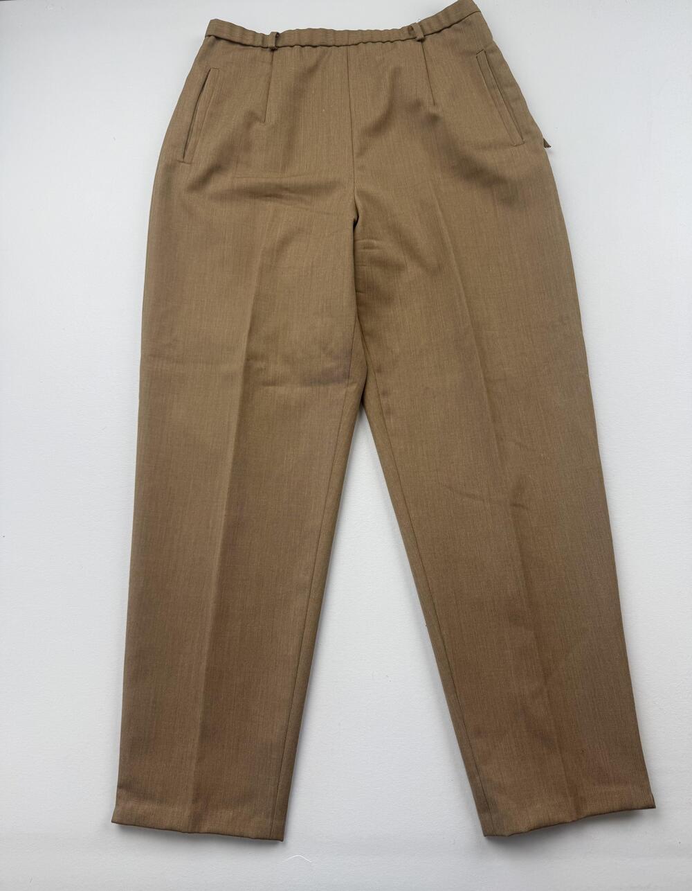 Vintage Pendleton Pants Womens 14 Brown Wool Twill Lined Pleated Dress Work USA
